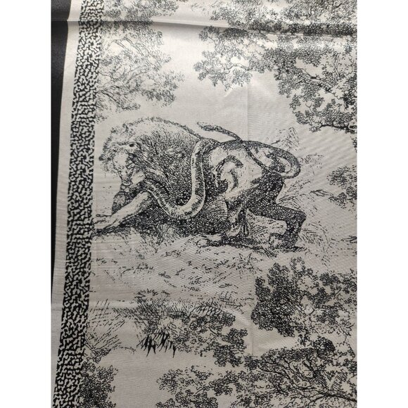 Black & White Affrican Animal Print Scarf 35x35 inch Satin Finish Square Design - Picture 10 of 13